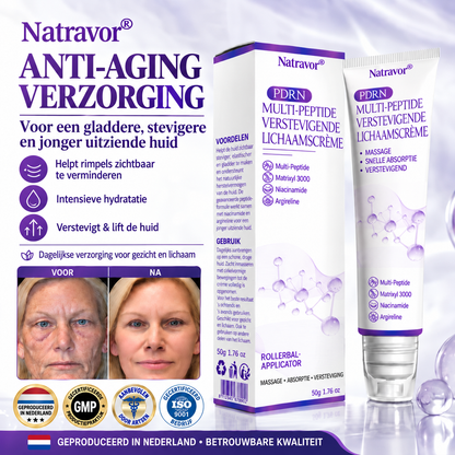 Natravor®🎗️ PDRN Multi-Peptide Massage Roller Crème – Anti-aging verzorging, hydratatie, versteviging & lifting voor een gladdere en egalere huid